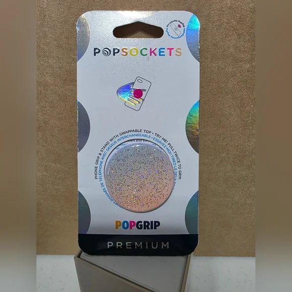 PopSocket PopGrip Premium Sparkle Peach Phone Grip