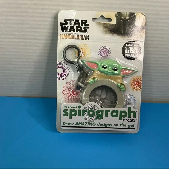Star Wars Grogu Spirograph Keychain - Green and Tan