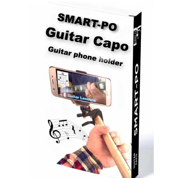 Smart-Po is the patented capo that holds your smartphone