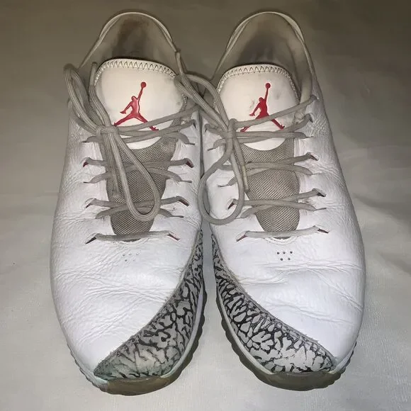 Nike Jordan ADG Golf Shoes White Cement Fire Red AR7995-100 Men's Size 11.5