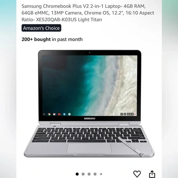 Samsung Chromebook Plus V2 2-in-1 in Silver