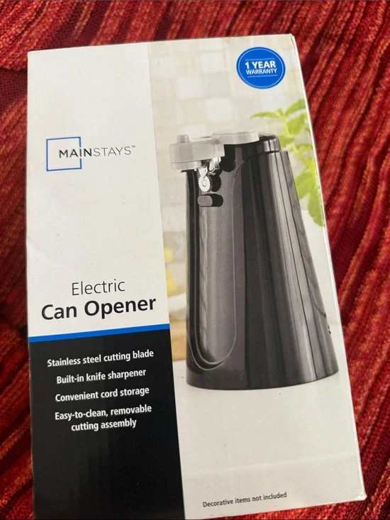 Mainstays Black Electric Can Opener