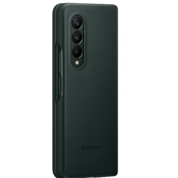 Samsung Z Fold3 5G Leather Cover, Green (Used)