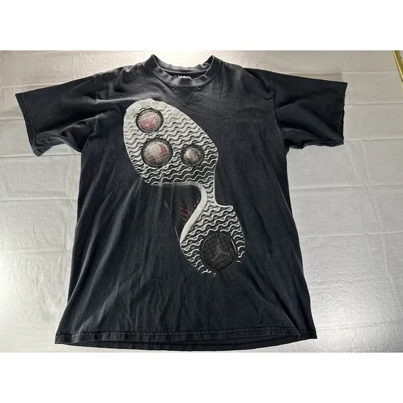 VINTAGE Jordan Brand Shirt Mens Medium Black Big Logo Shoe Graphic Tee MJ‎ #23
