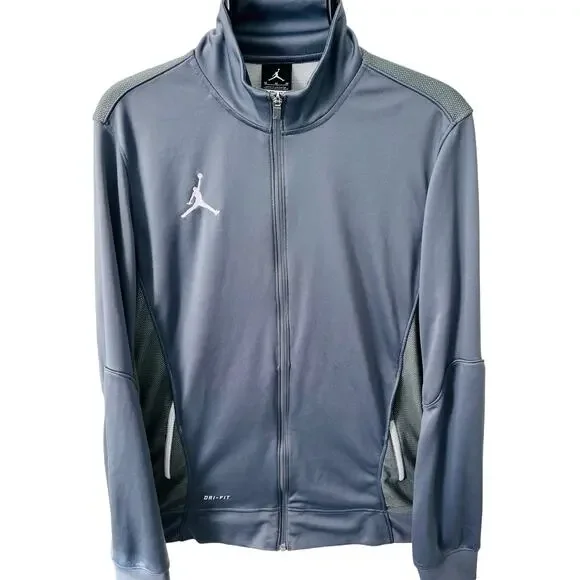 Nike Air Jordan Flight Team Dri-Fit Full Zip Track Jacket Gray Men’s MD