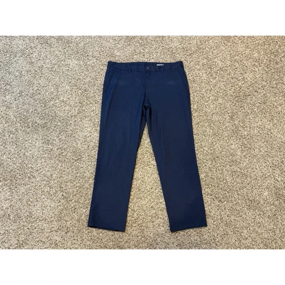 Mizzen+Main Baron Chino Trim Flat Front Pants Navy Blue Men's Size 36x30