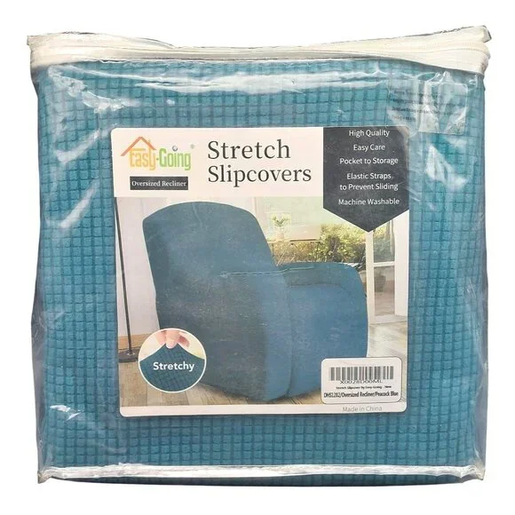 NWT Stretch Slipcover by Easy-Going Oversized Recliner Peacock Blue