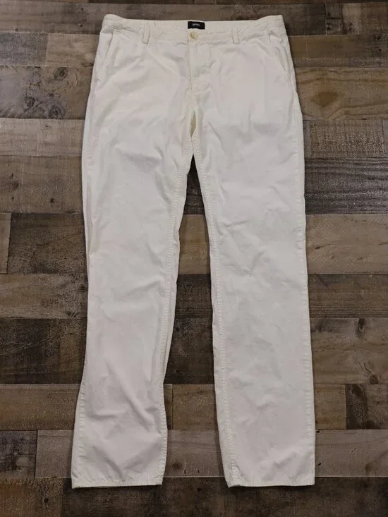 Hugo Boss Rice Slim Fit Chino Pants Men’s 36R White Designer Casual Preppy FAIR