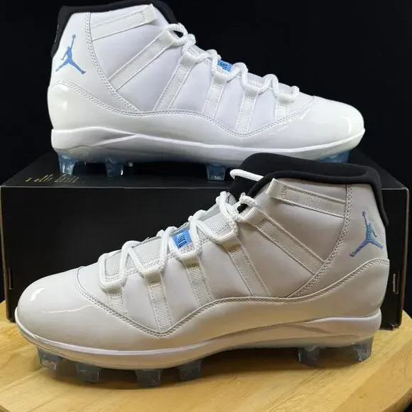 Size 10M- Jordan 11 Retro MCS Baseball Cleats White/Legend Blue HM7326-104