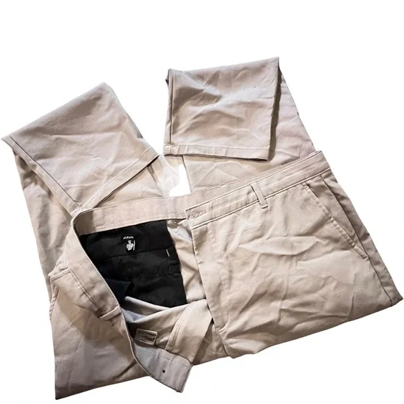 Alfani Men Beige Khaki Flat‎ Front Casual Dress Pants Chinos Size 38x30