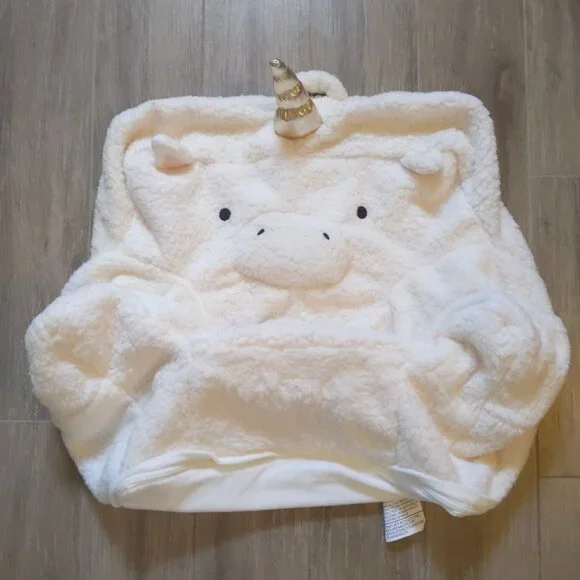 Pottery Barn Kids My First Anywhere Chair Ivory Sherpa Unicorn cover mono remove