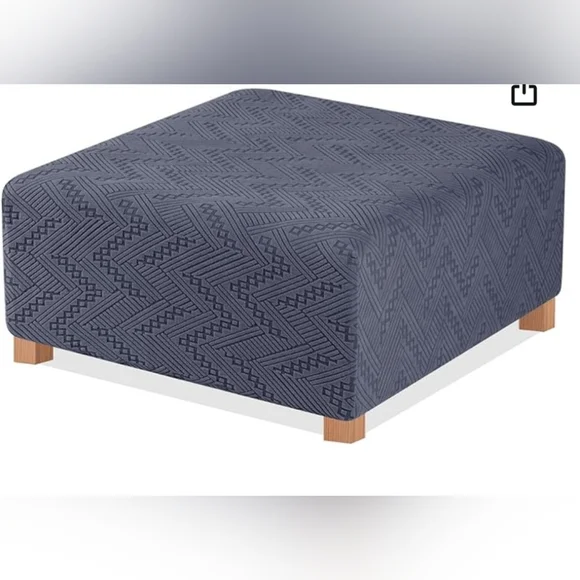 Gray Ottoman Slip Cover (Small)