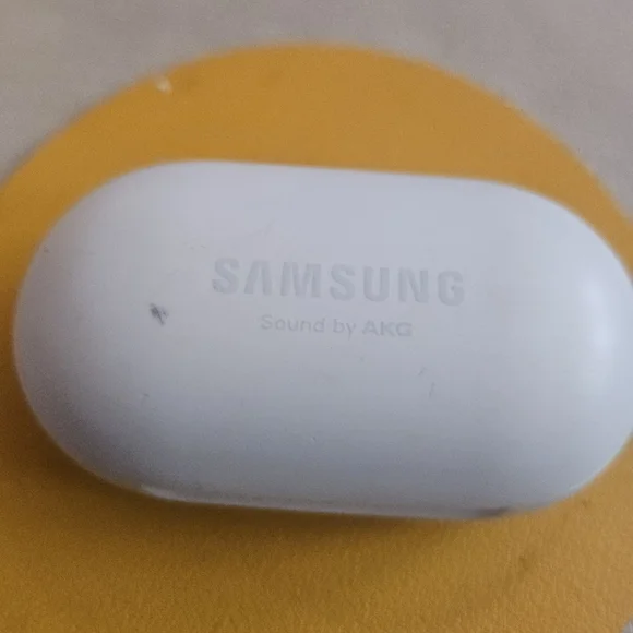 Samsung White Wireless Earbuds and case.