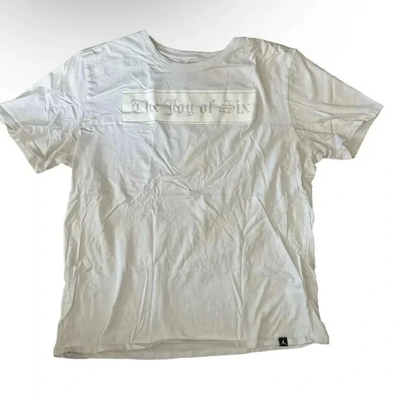 Men's Nike Air Jordan White T-Shirt The Joy Of Six Championships Size XL