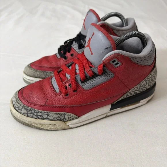 Nike Air Jordan 3 Retro Size 7Y‎ Or 8.5 Women Unite Fire Red Cement CQ0488-600