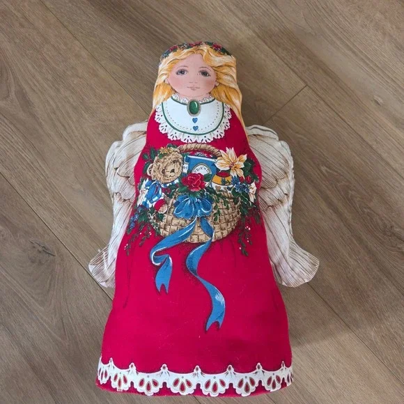Vintage 80s Soft Sculpture Angel Christmas‎ Holiday Decor
