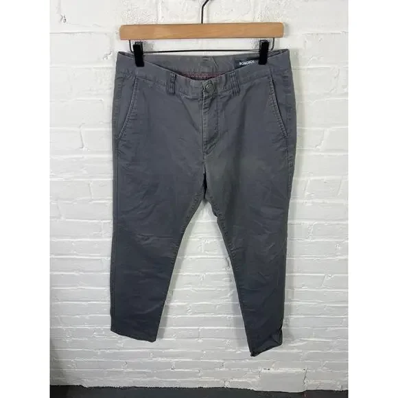 Bonobos Men's Slim Fit Chinos Pant Mid Rise Tapered Leg Gray Size 30/30