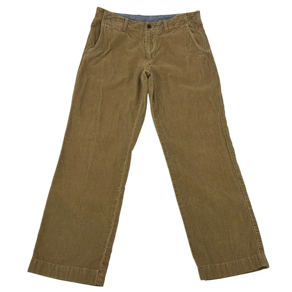 J Crew Corduroy‎ Pants Mens 34x30 Tan Vintage Cord Trousers Flat Front