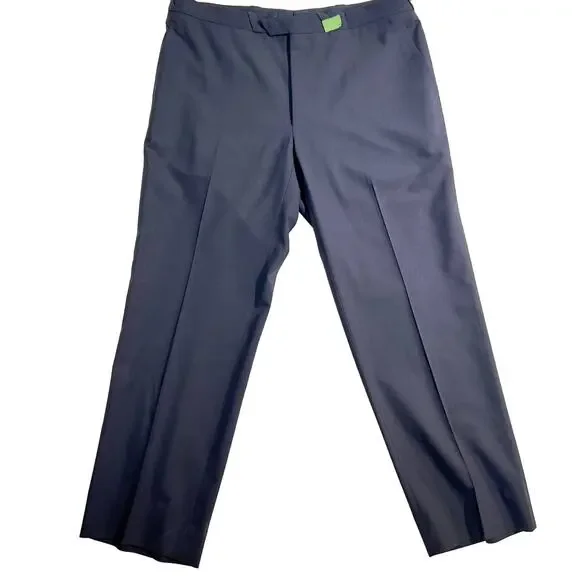 Thierry Mugler Paris Dress Pants Men's W39 x L31.5 Blue w/ Snap Button Pockets
