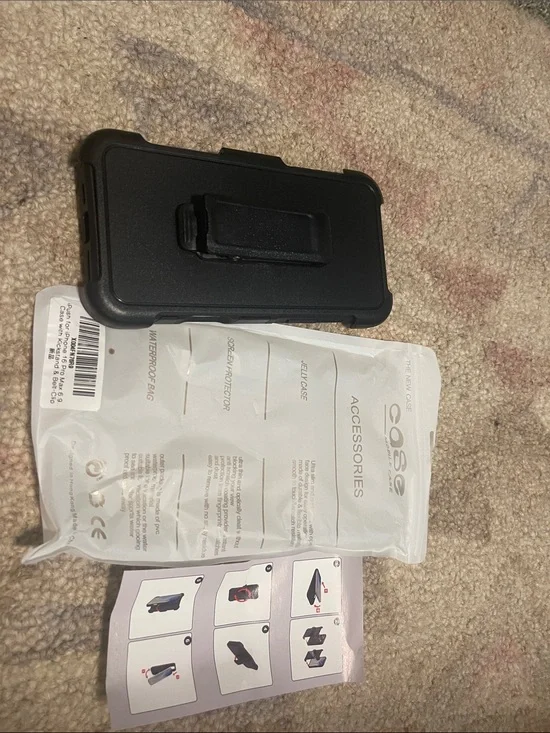 NEW Protective Black Holster Phone Case with Belt Clip iPhone 16 Pro Max