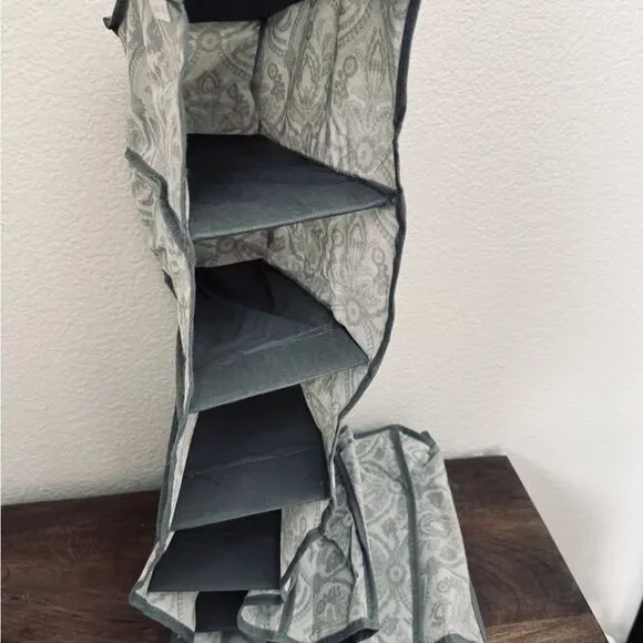 Laura Ashley Gray Closet Hanging Shelves Organizer
