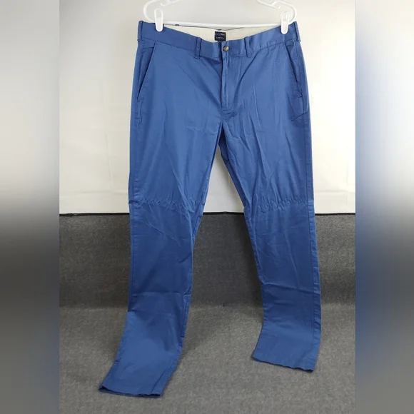 J Crew Flex Slim Pants Mens 34x34 Blue Straight Leg Stretch