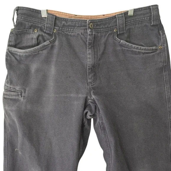 Duluth Trading Fire Hose Carpenter Pants‎ Mens 38x32 Gray Cotton Canvas Workwear