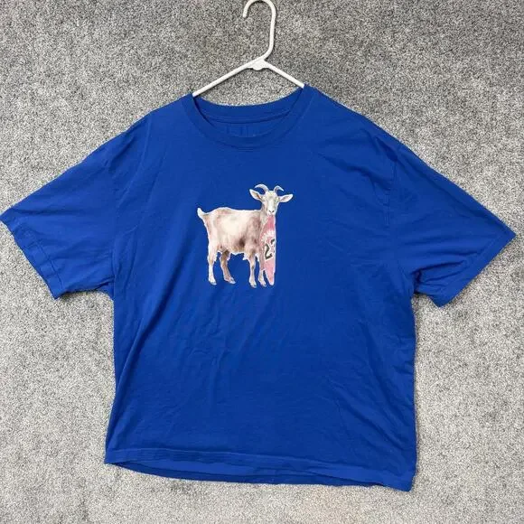 Jordan Shirt Mens 2XL Blue Goat 23 Michael Graphic Basketball Streetwear Tee