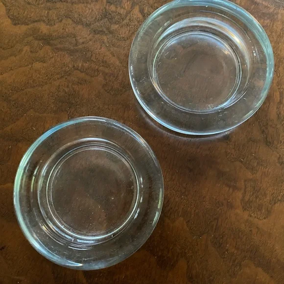 Glass Furniture Coasters set of 2 vintage disks for under sofa or chair legs