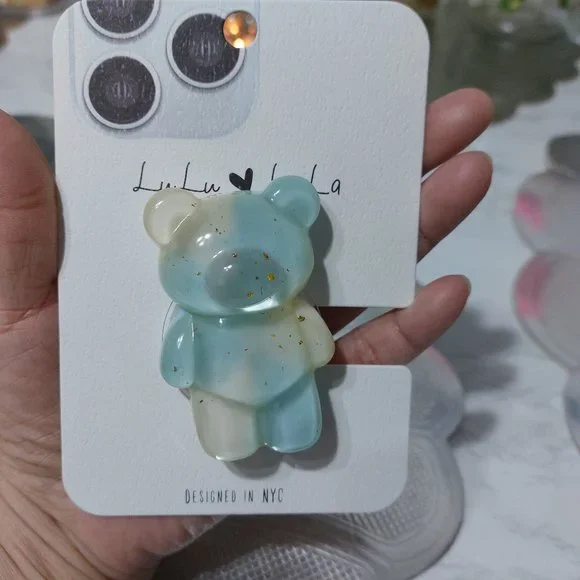 LuLu LaLa Beautiful Unique 3D Multi Colored Bear Phone Grip Phone Accessory Cute