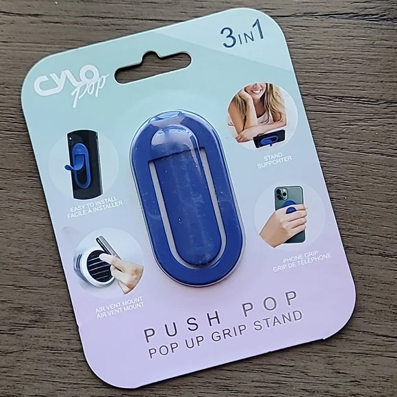 Blue Push-POP 3-in-1 Phone Grip NWT