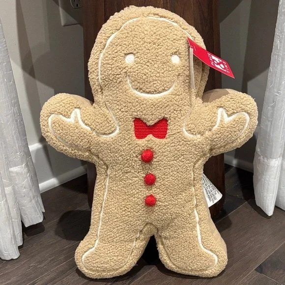 Place & Time Gingerbread Man Bouclé & cotton throw, holiday,Christmas,baking