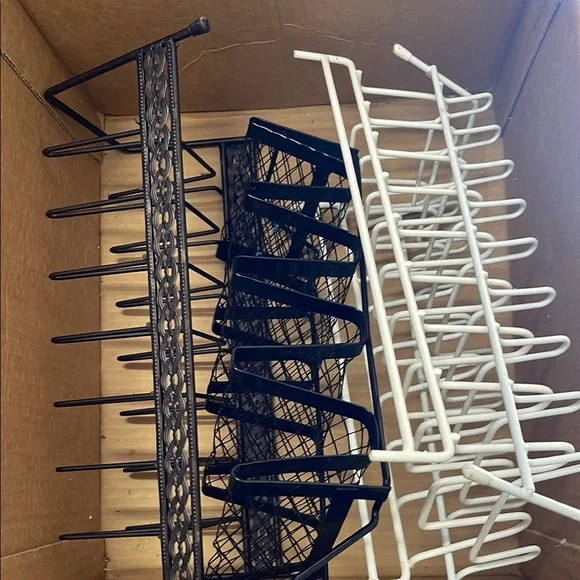 Black and White Metal Storage Racks great for live shows