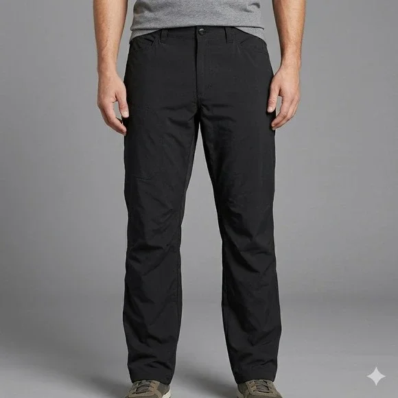 Eddie Bauer Men's Fleece Lined Tech Pants Size 36x34 Black