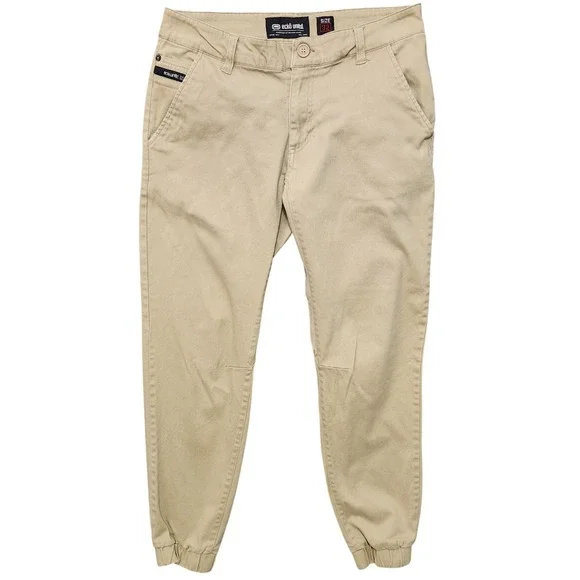 Ecko Unltd Mens Khaki Jogger Pants‎ Size 32 Tan Twill Tapered Streetwear Casual