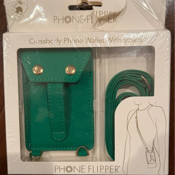 NEW - Free People - Phone Flipper - Kelly Green Crossbody Phone Wallet