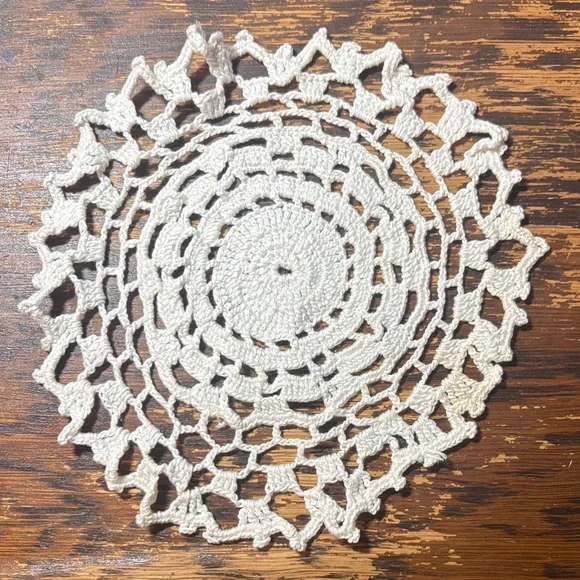 Elegant Cream Crochet Doily Furniture Cover