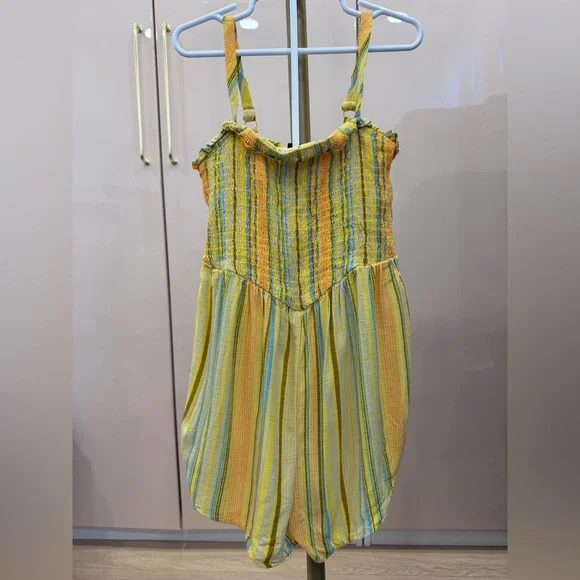 Art Class Yellow and Blue Striped Kids One Piece