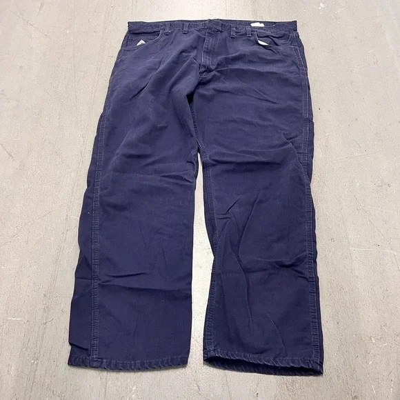 Bulwark FR Navy Flame Resistant Work Pants 46 x 32 12 APTV Arc Rated Made Mexico