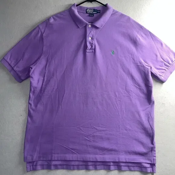 Polo Ralph Lauren Polo Shirt Mens XXL Purple Classic Fit Green Pony‎ Logo