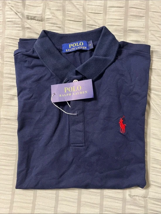 Polo by Ralph Lauren Navy Short-Sleeve Polo with Red Pony