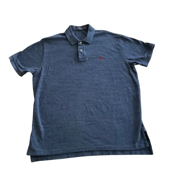 Polo Ralph Lauren Polo Preppy Shirt Mens XL Blue Cotton Short Sleeve Pony Logo