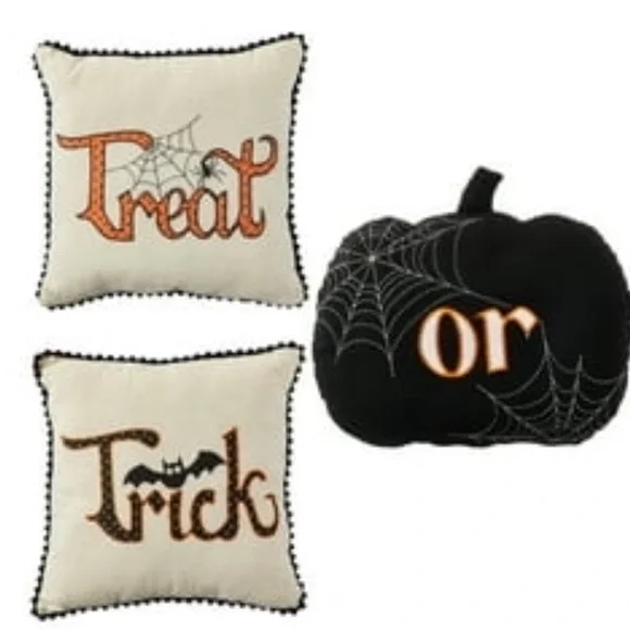 EXCHANGE Halloween Pillow Set - Black, White, and Orange