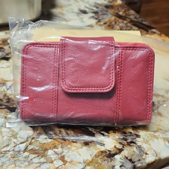 Womens Red Leather Wallet
