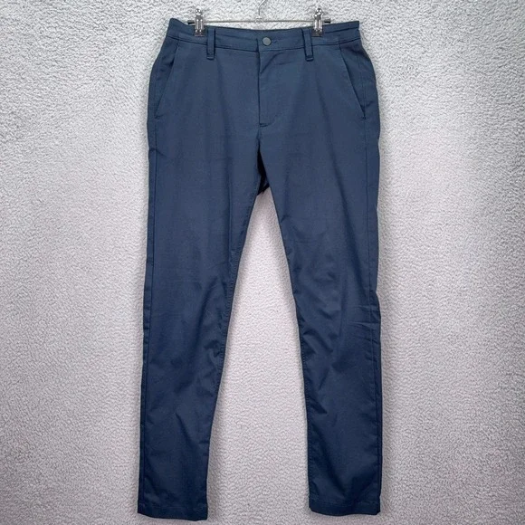 Proof Pants Mens 31 Navy Blue Performance Slim Chino Golf Office Business Work