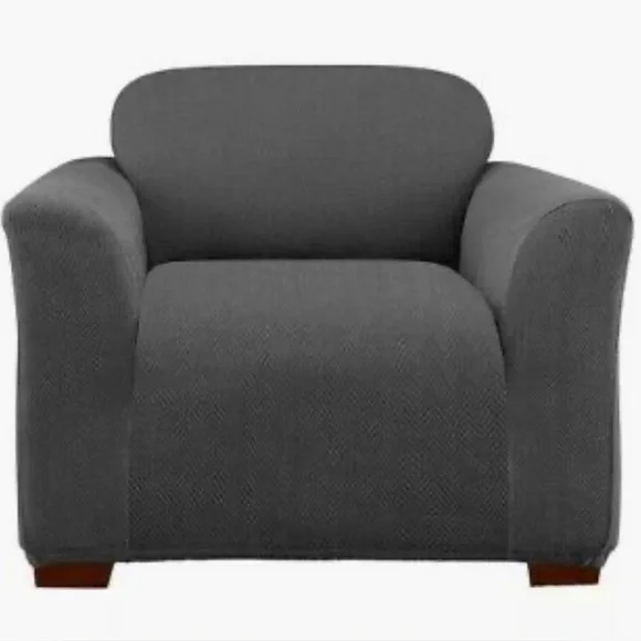 Surefit Modern Chevron 1 Piece Gray Chair Slipcover~NEW!