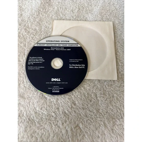 Dell Reinstallation DVD Windows Vista Home Premium 32Bit Vtg 2007 Software