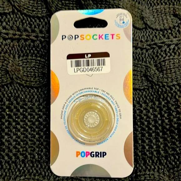 NIP NWT Popsockets Popgrip for cellphone clear with glitter