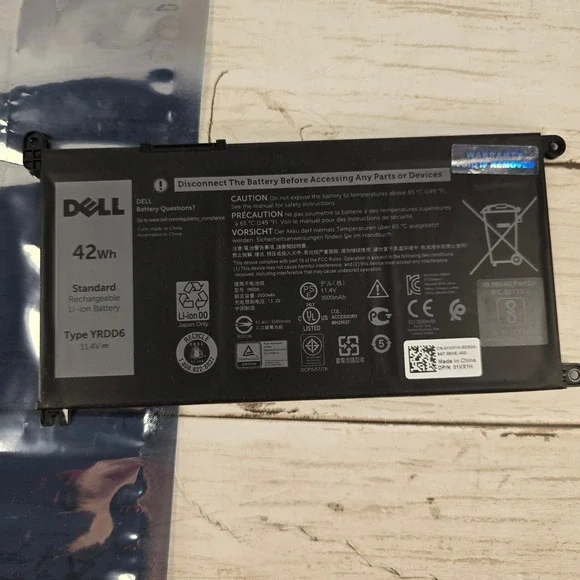 Dell 42Wh 11.4V Laptop Battery Type YRDD6 01VX1H 3500mAh Li-ion Rechargeable