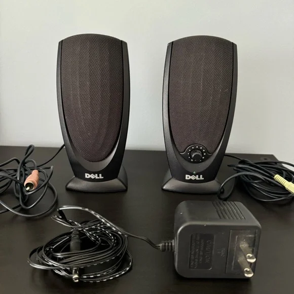 Dell A215 Black Computer Speakers with power adapter. Tested and working.